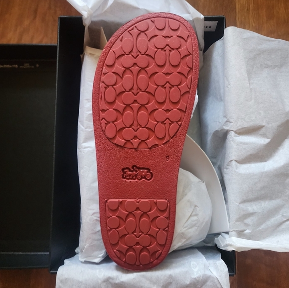 Coach Udele tan Sport Slide With red Heart Print sz 9 NWB SOLD OUT - Picture 9 of 9